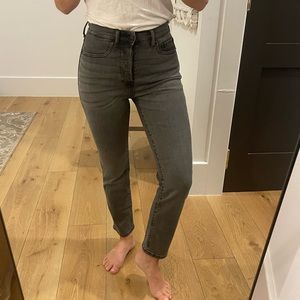 Everlane High-Rise Slim-Straight grey jeans, Ankle length